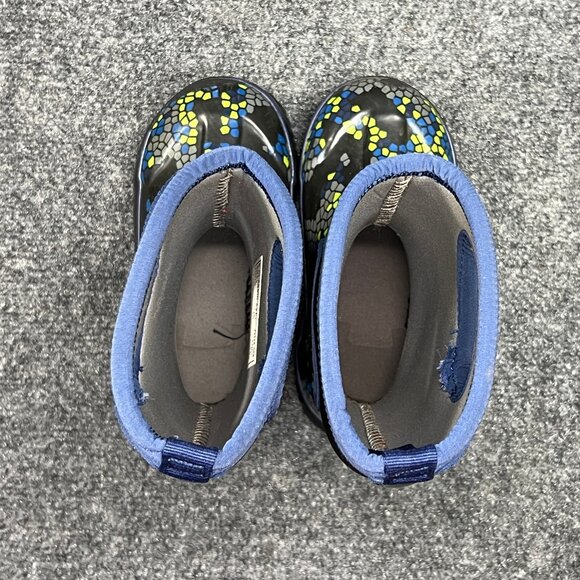 Bogs Classic Axel Boots Boys Sz 10 Black Blue Lime Waterproof Outdoor Rain Boot - Picture 11 of 14